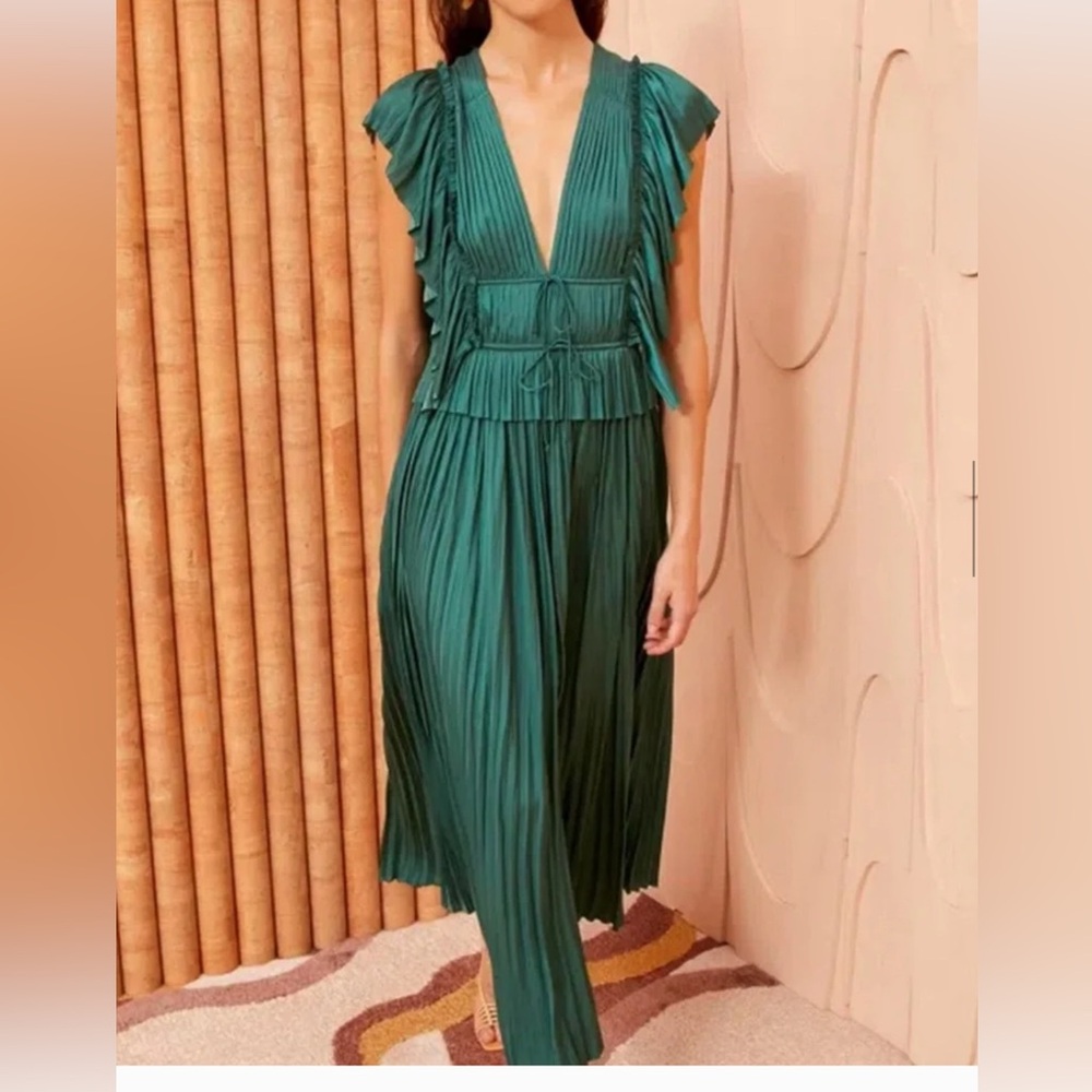 Ulla Johnson Letty Pleated Midi Dress Sz 2